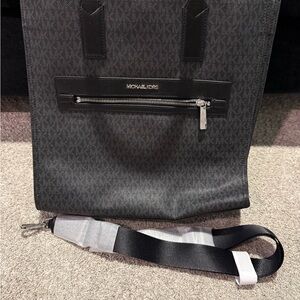 NWT Michael Kors Black and Gray Messenger Bag with crossbody strap!